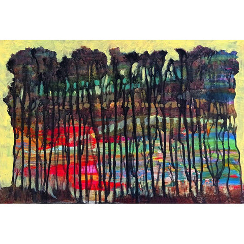 Trees-1 Black Modern Wood Framed Art Print by Green, Howie