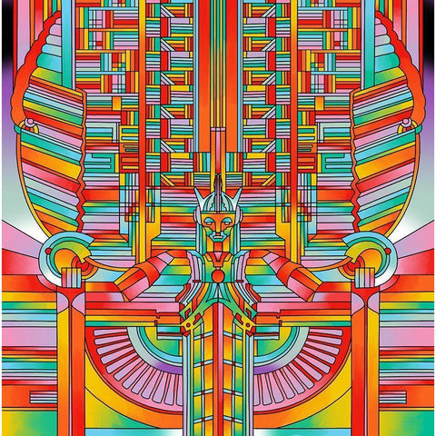 Zeus Black Modern Wood Framed Art Print with Double Matting by Green, Howie