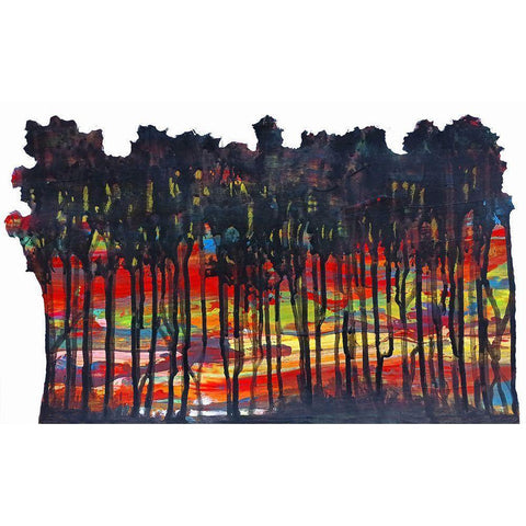 Trees 4 White Modern Wood Framed Art Print by Green, Howie