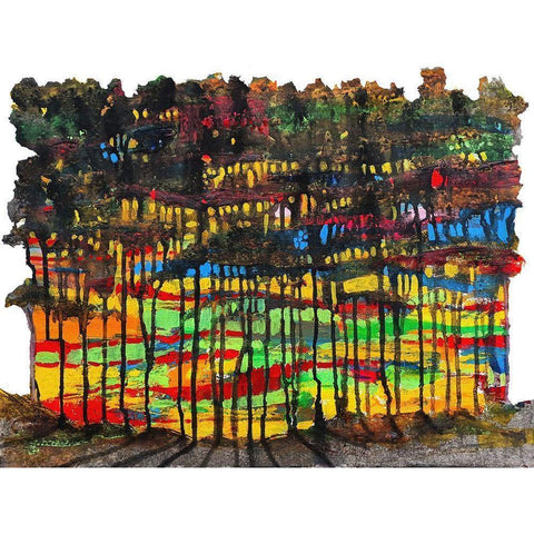 Trees 5 White Modern Wood Framed Art Print by Green, Howie