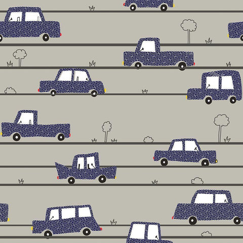 2103 On The Road White Modern Wood Framed Art Print by HUE and MI and Sangita