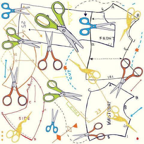 Shape And Cut White Modern Wood Framed Art Print by HUE and MI and Sangita