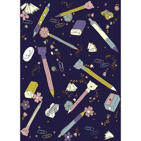 Stationary White Modern Wood Framed Art Print by HUE and MI and Sangita
