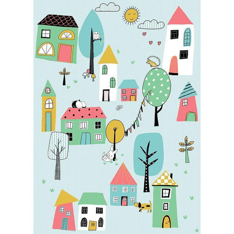 Sunday Afternoon Tile White Modern Wood Framed Art Print by HUE and MI and Sangita