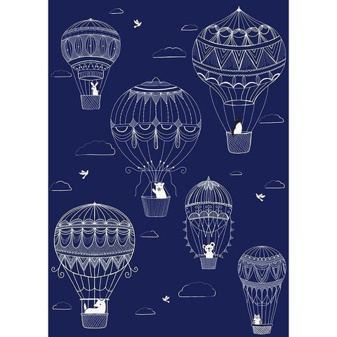 Up Up And Away Black Modern Wood Framed Art Print by HUE and MI and Sangita