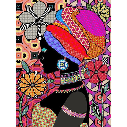 woman 1 Black Modern Wood Framed Art Print with Double Matting by HUE and MI and Sangita