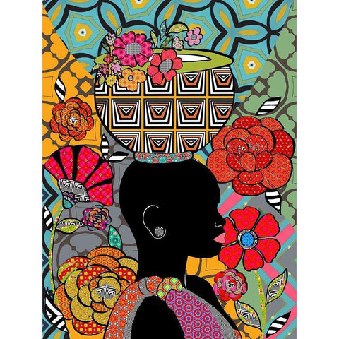 woman 2 Black Modern Wood Framed Art Print by HUE and MI and Sangita