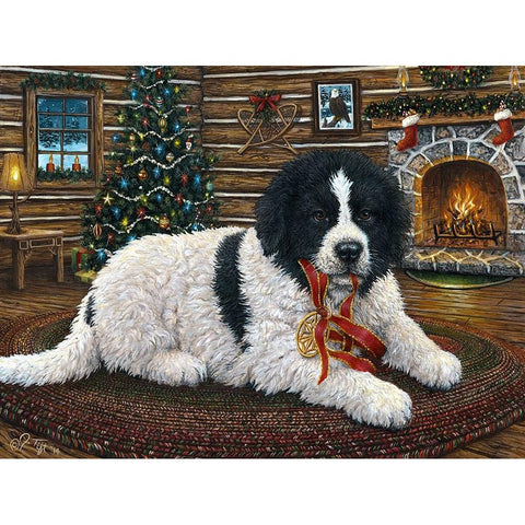Christmas Companion Gold Ornate Wood Framed Art Print with Double Matting by Tift, Jeff