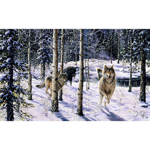 Pursuit Black Modern Wood Framed Art Print by Tift, Jeff