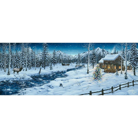 Mountain Holiday Black Modern Wood Framed Art Print with Double Matting by Tift, Jeff