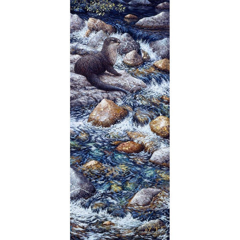 River Otter 2 Black Modern Wood Framed Art Print by Tift, Jeff