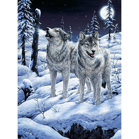 Lunar Calling Black Modern Wood Framed Art Print with Double Matting by Tift, Jeff