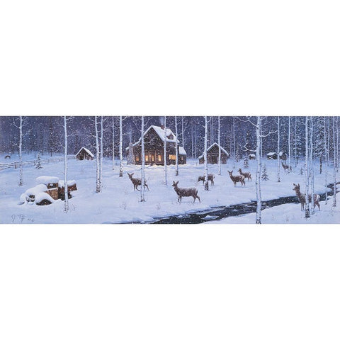 Holiday Silence White Modern Wood Framed Art Print by Tift, Jeff