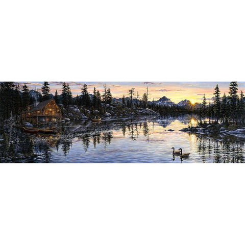 Evening Sunset White Modern Wood Framed Art Print by Tift, Jeff