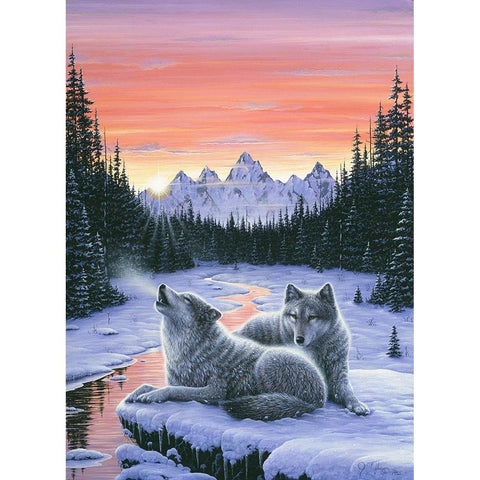 Winters Dawn White Modern Wood Framed Art Print by Tift, Jeff