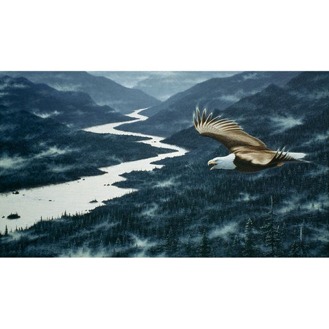 On The Silent Wings Of Freedom Gold Ornate Wood Framed Art Print with Double Matting by Tift, Jeff