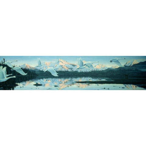 Northern Flight Black Modern Wood Framed Art Print with Double Matting by Tift, Jeff