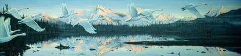 Northern Flight Black Ornate Wood Framed Art Print with Double Matting by Tift, Jeff
