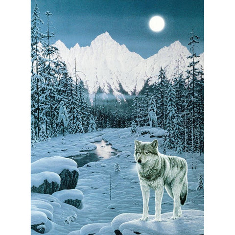 Winter Twilight White Modern Wood Framed Art Print by Tift, Jeff