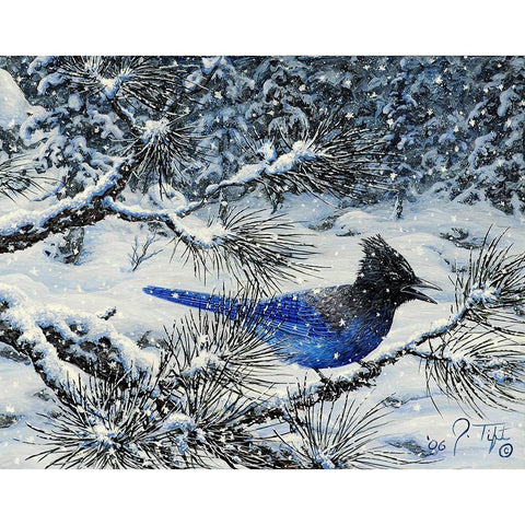 Winter Jay Black Modern Wood Framed Art Print by Tift, Jeff