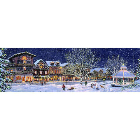 Hometown Holiday Gold Ornate Wood Framed Art Print with Double Matting by Tift, Jeff