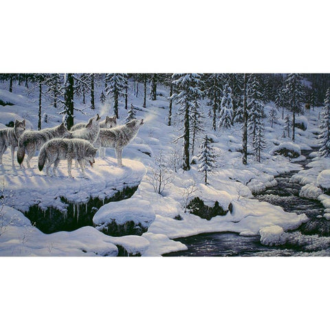 Winters Cry White Modern Wood Framed Art Print by Tift, Jeff