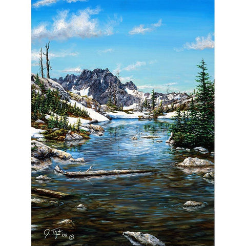 Esc. Tarn Painting Black Modern Wood Framed Art Print by Tift, Jeff