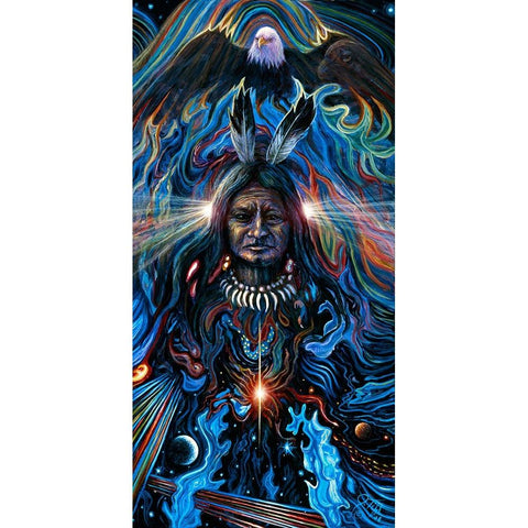 Eagle Spirit Gold Ornate Wood Framed Art Print with Double Matting by Tift, Jeff