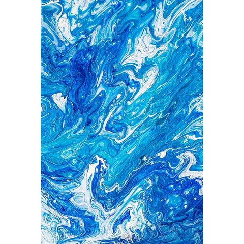 Azure Transfusions Of Ocean Waves 1 Black Modern Wood Framed Art Print with Double Matting by Jenny Rainbow Fine Art