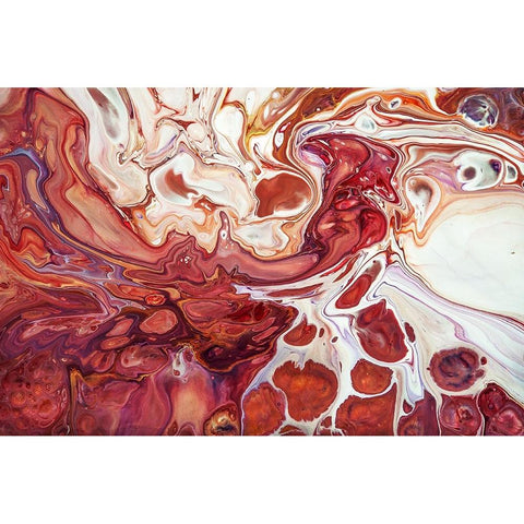 Fluid Acrylic Bringing Into Life 1 White Modern Wood Framed Art Print by Jenny Rainbow Fine Art