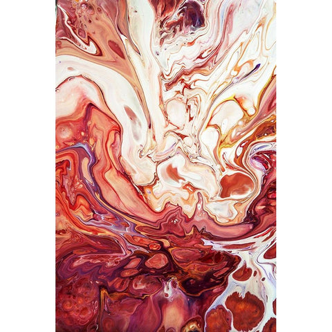 Fluid Acrylic Bringing Into Life 2 Black Modern Wood Framed Art Print with Double Matting by Jenny Rainbow Fine Art