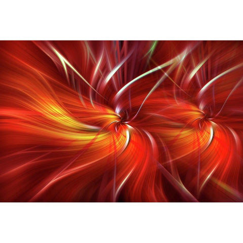 Mystery of Colors Double Flame White Modern Wood Framed Art Print by Jenny Rainbow Fine Art