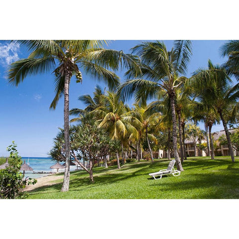 Tropical Beach in Mauritius Black Modern Wood Framed Art Print with Double Matting by Jenny Rainbow Fine Art