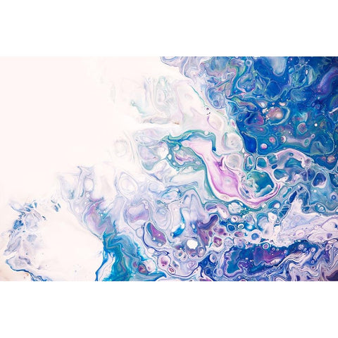 Fluid Acrylic Underwater Worlds 2 White Modern Wood Framed Art Print by Jenny Rainbow Fine Art