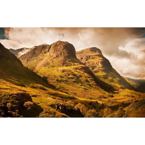 Three Sisters of Glencoe White Modern Wood Framed Art Print by Jenny Rainbow Fine Art