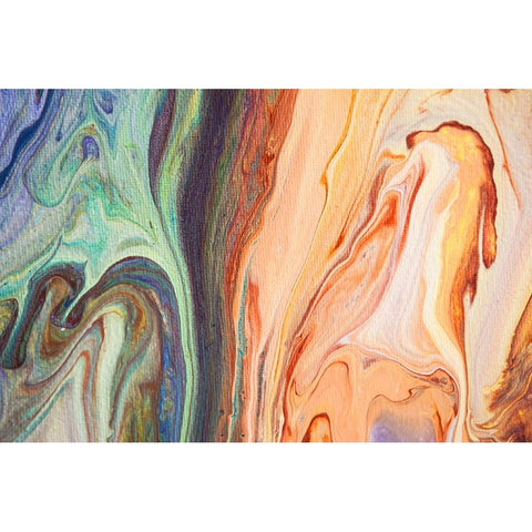 Fluid Acrylic  Heating Waves 1 White Modern Wood Framed Art Print by Jenny Rainbow Fine Art