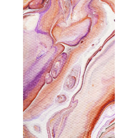 Fluid Acrylic Dazzling Bubbles 2 White Modern Wood Framed Art Print by Jenny Rainbow Fine Art