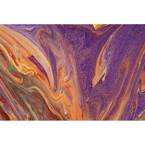 Fluid Acrylic Purple Vibrations White Modern Wood Framed Art Print by Jenny Rainbow Fine Art