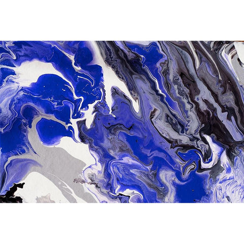 Fluid Acrylic The Rivers Of Babylon Gold Ornate Wood Framed Art Print with Double Matting by Jenny Rainbow Fine Art