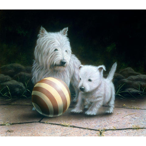 Js103-A Black Modern Wood Framed Art Print with Double Matting by Silver, John