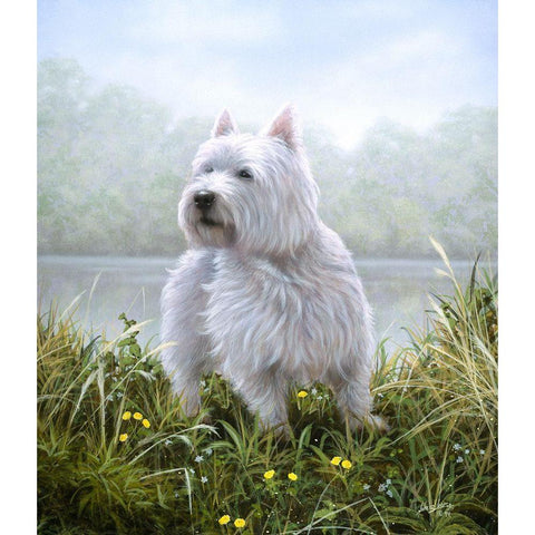 Js99-A White Modern Wood Framed Art Print by Silver, John