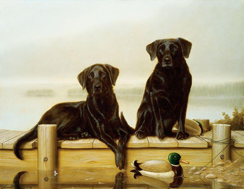 Jsm41-A Black Ornate Wood Framed Art Print with Double Matting by Silver, John