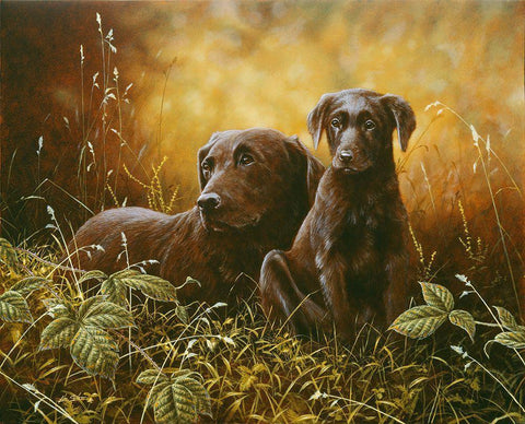 Js26-C Black Ornate Wood Framed Art Print with Double Matting by Silver, John