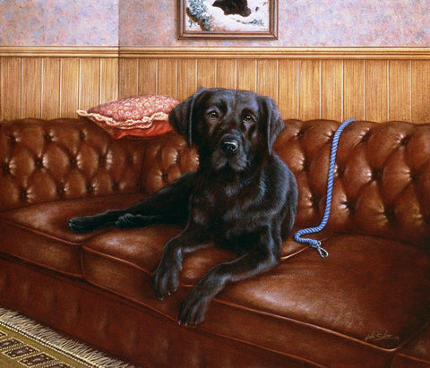 Js33-B Black Ornate Wood Framed Art Print with Double Matting by Silver, John