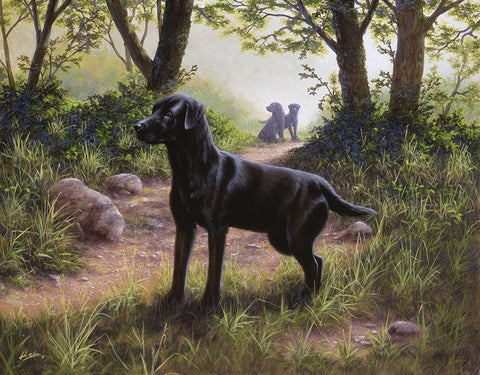 Js38-C Black Ornate Wood Framed Art Print with Double Matting by Silver, John