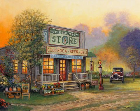 Old Country Store Black Modern Wood Framed Art Print by Zaccheo, John