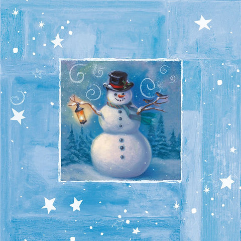 Ice Box Snowman White Modern Wood Framed Art Print with Double Matting by Zaccheo, John