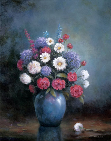 Floral A Black Modern Wood Framed Art Print by Zaccheo, John