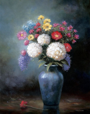 Floral C Black Modern Wood Framed Art Print by Zaccheo, John