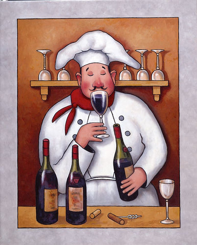 Chef 1 Black Ornate Wood Framed Art Print with Double Matting by Zaccheo, John